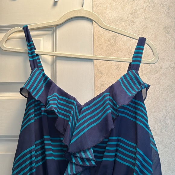 Turquoise and navy maxi dress size 2X - Picture 3 of 7